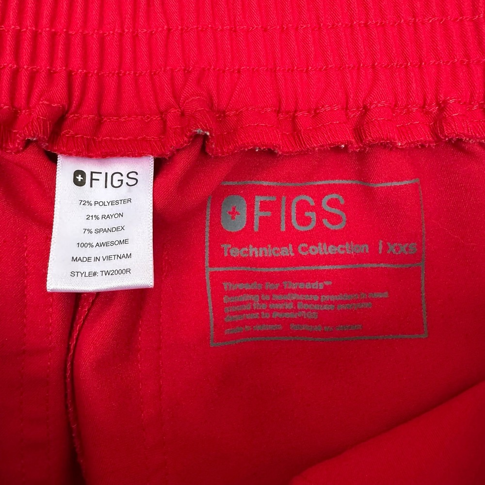 Figs High Waisted Yola Skinny Red Stretch Anti-Wrinkle Scrub Pants Size XXS - Picture 5 of 12
